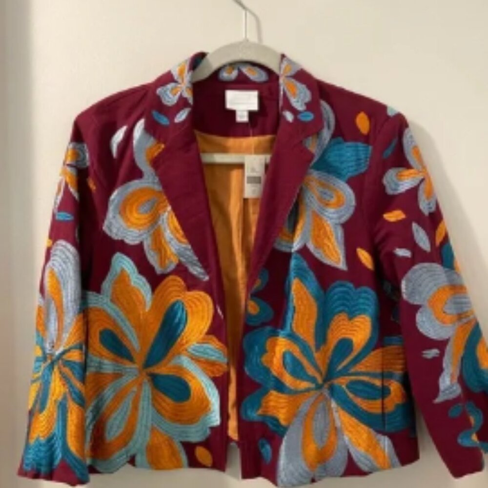 NWT Anthropologie Ett:twa Woodstock Jacket Embroidered Floral Blazer (S)